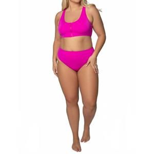 NEW GOOD AMERICAN compression swim top - plus size in fuschia pink